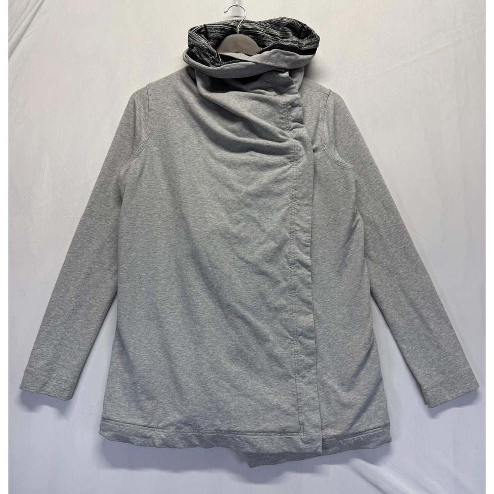 Lululemon‎ Savasana Wrap Jacket Womens 8 Heather Gray Lined Funnel Neck Athletic